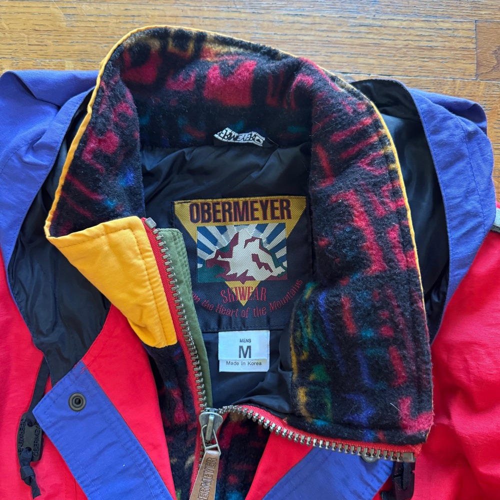 Vintage Obermeyer Ski Wear‎ Anorak Jacket Hooded Pullover Mens Medium - Picture 2 of 6